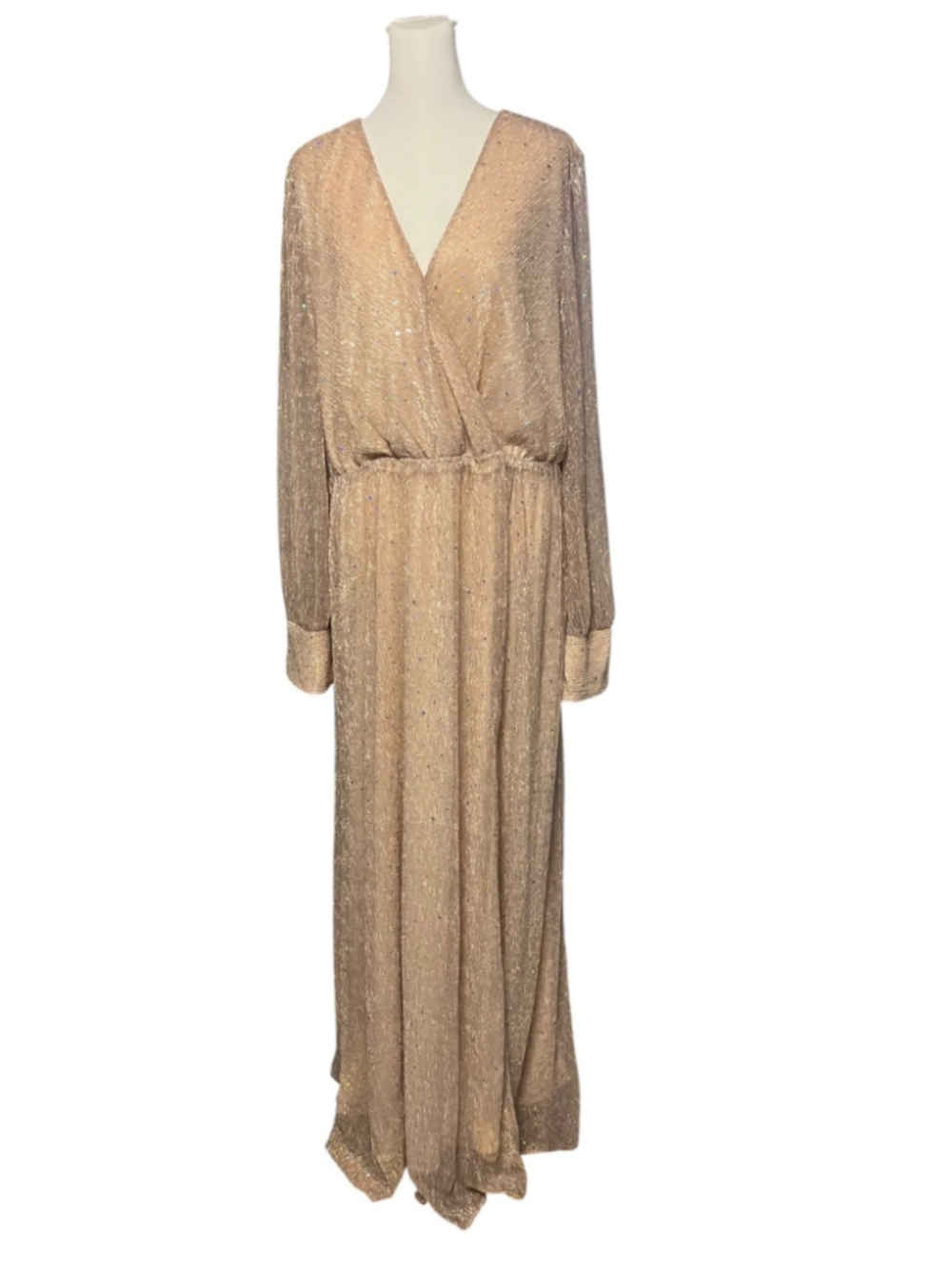 Baltic Born Abigail Blush Champagne Shimmer Maxi Dress Size XXXL NWT - Picture 3 of 10